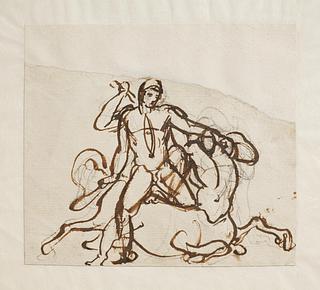 C10r A Hero (Theseus?) Fighting with a Centaur