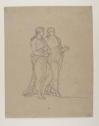 C547 Two men in classical costumes