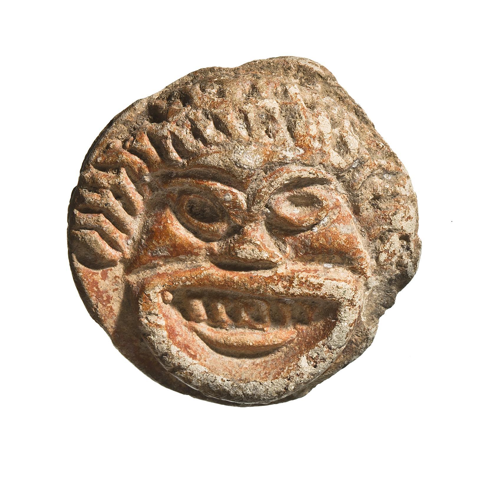 Lamp lid with a comic mask, H1273