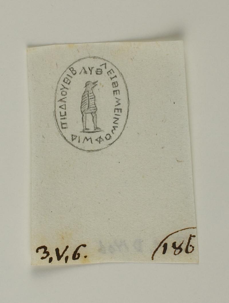 Figure and inscription, D1406