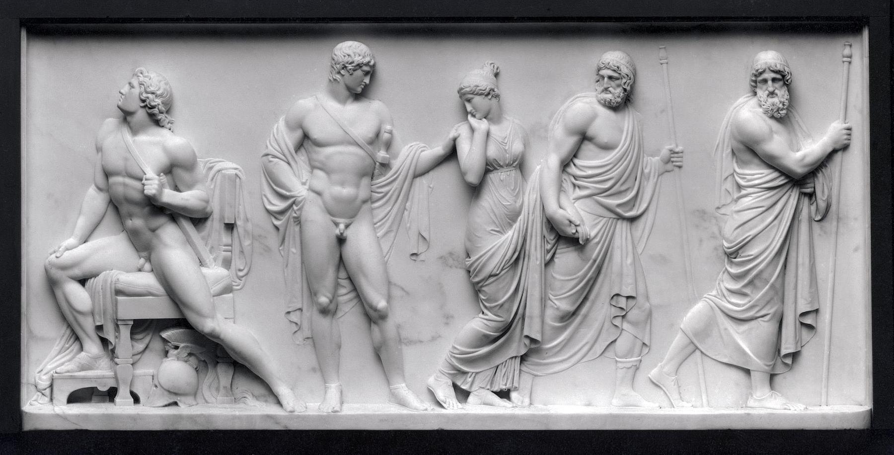 Briseis føres væk fra Achilleus af Agamemnons herolder, AX681