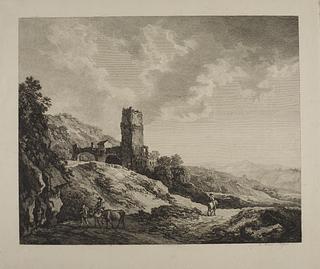 E883 Italian Landscape with Ruins