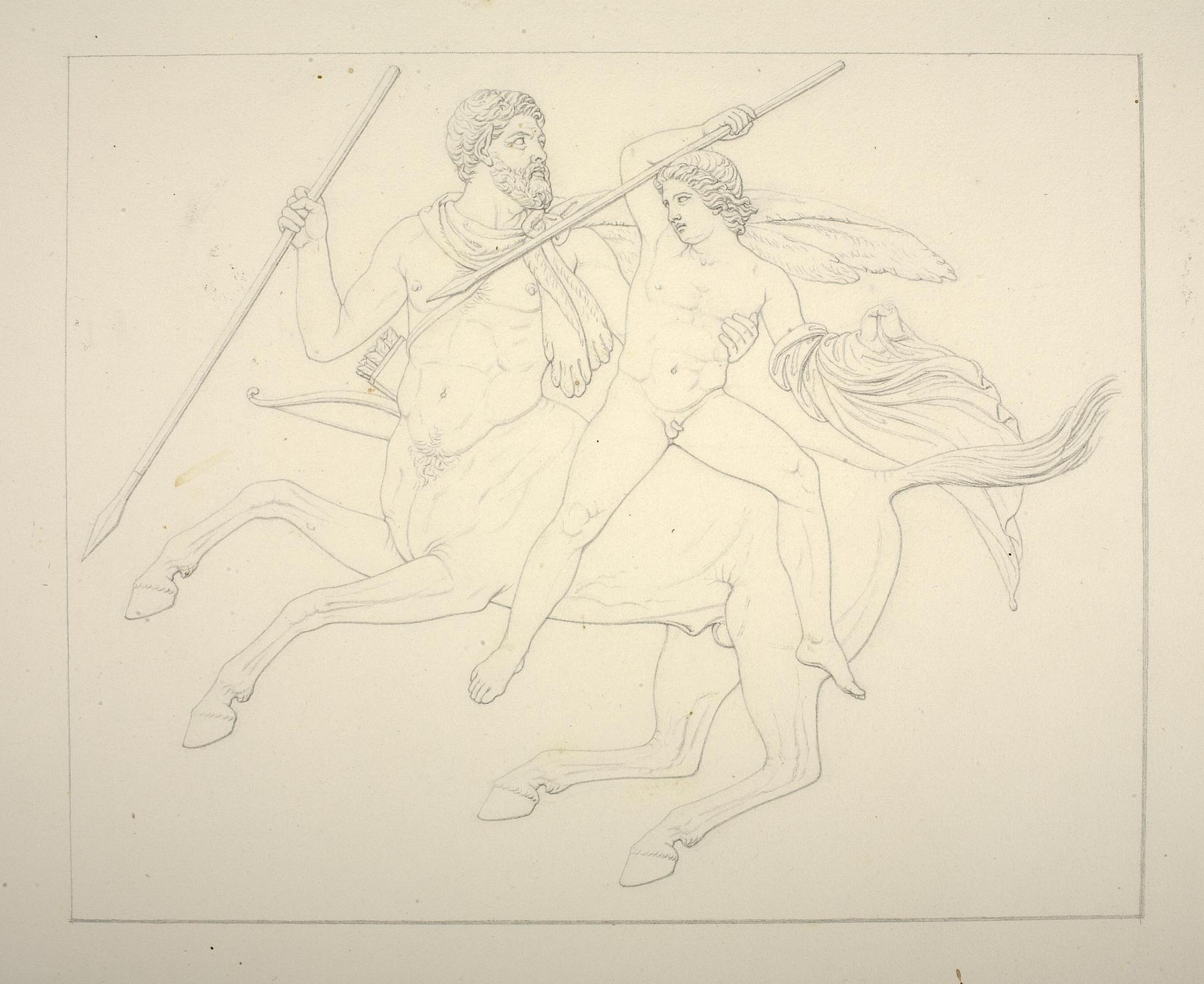 Chiron lærer Achilleus at kaste med spyd, D301