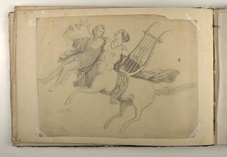 D1827,28 Female Centaur with a Lyre lifts a Young Man