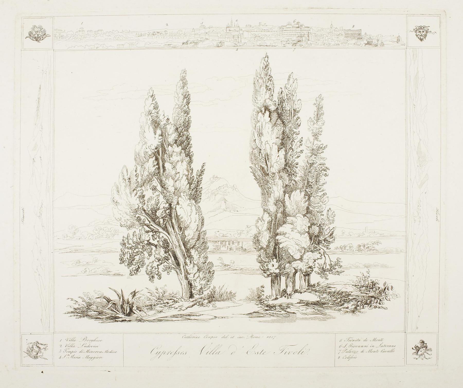 Cypresser ved Villa d'Este i Tivoli, E469