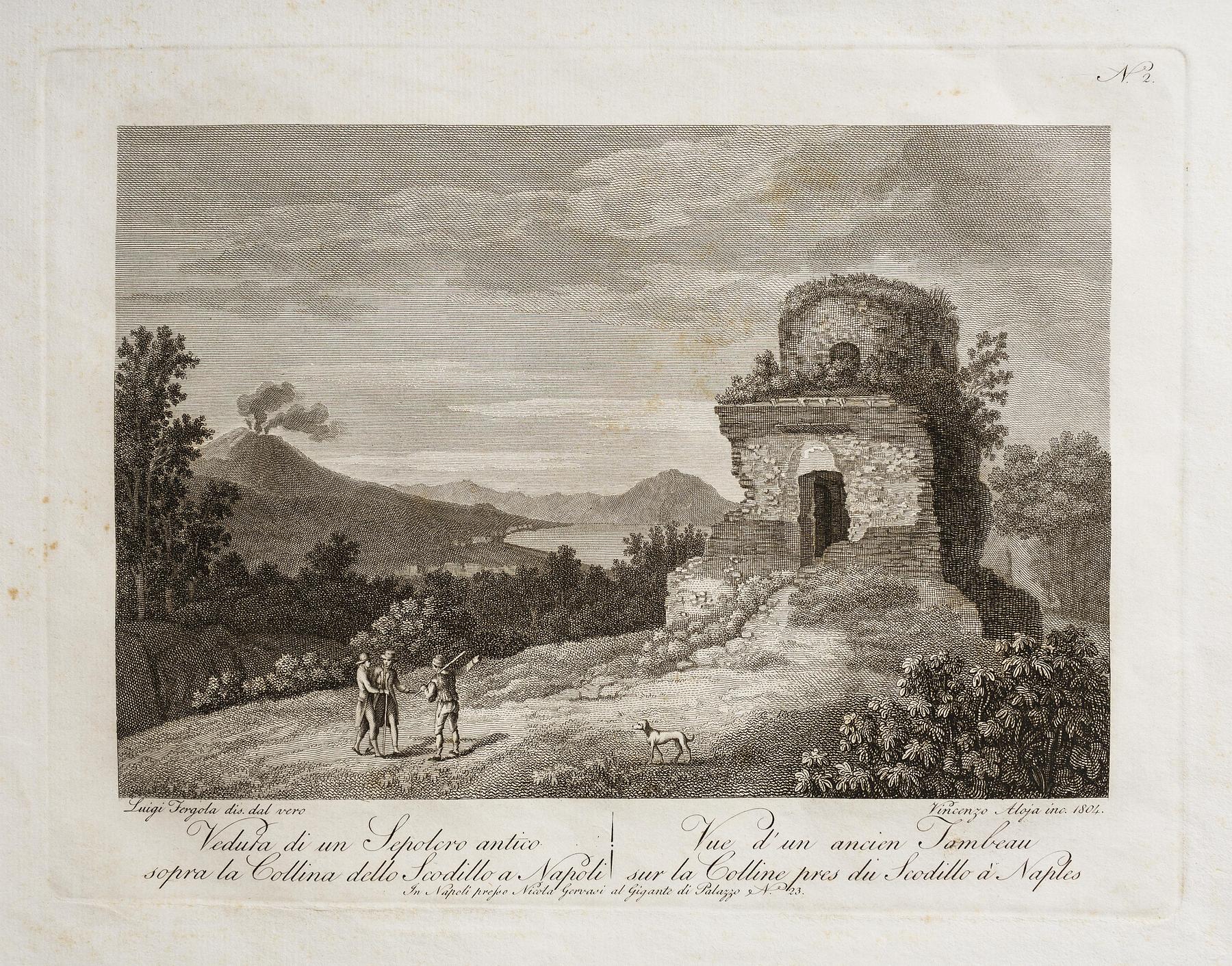 View of an ancient sepulcher above the Collina dello Scodillo in Naples, E333,2