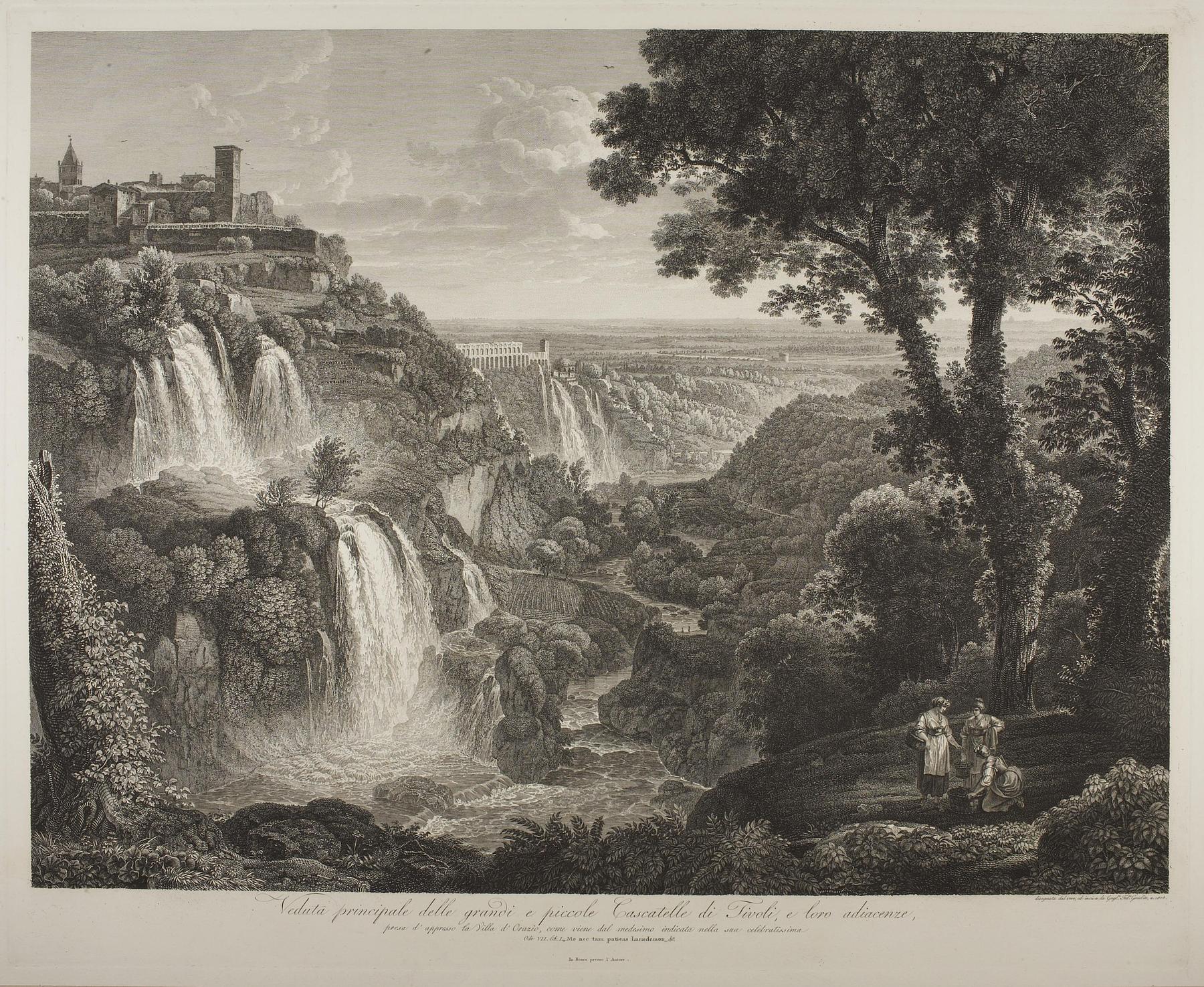 Prospekt af de store og små vandfald i Tivoli, E589