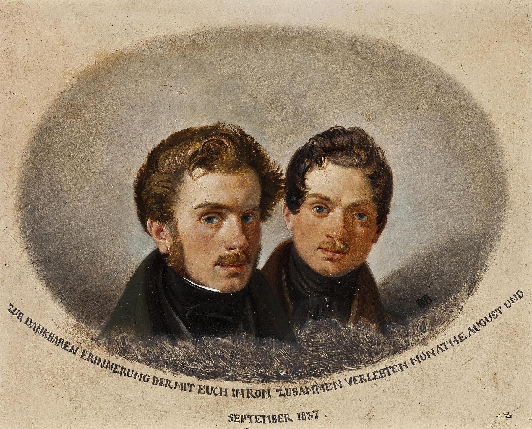 Portræt af to læger, Karl von Pfeuffer og Lorenz Melchior Geist, B404