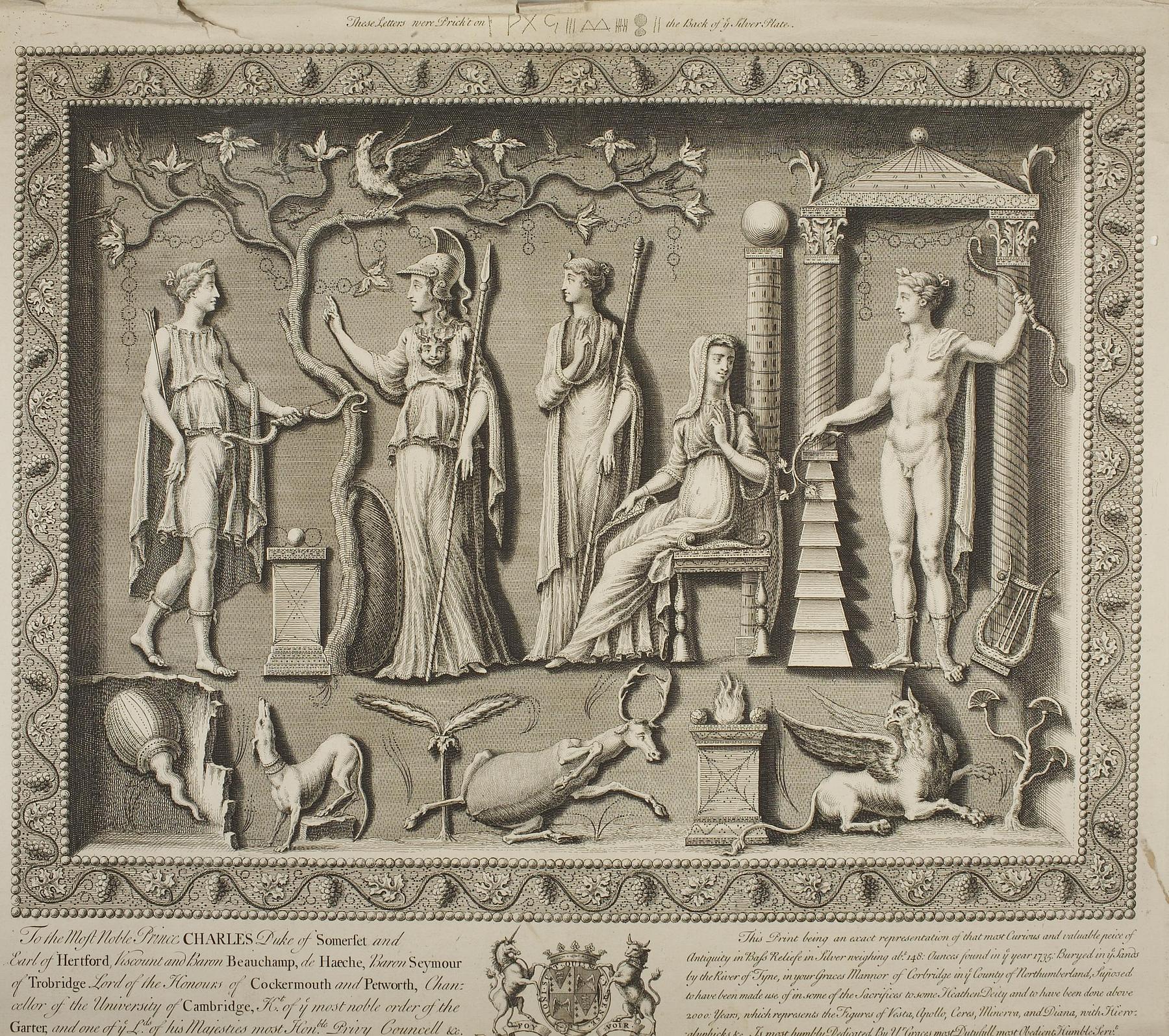 The Corbridge Lanx; Vesta, Apollo, Ceres, Minerva og Diana, E1482