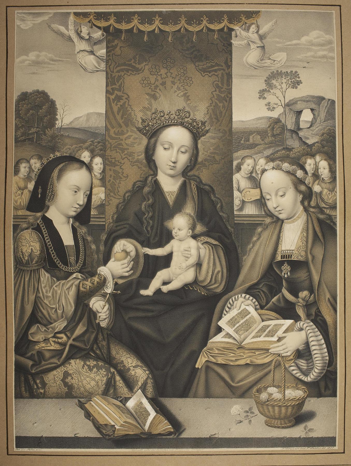 Maria med barnet, Sankt Dorothea og Margaretha, E1253