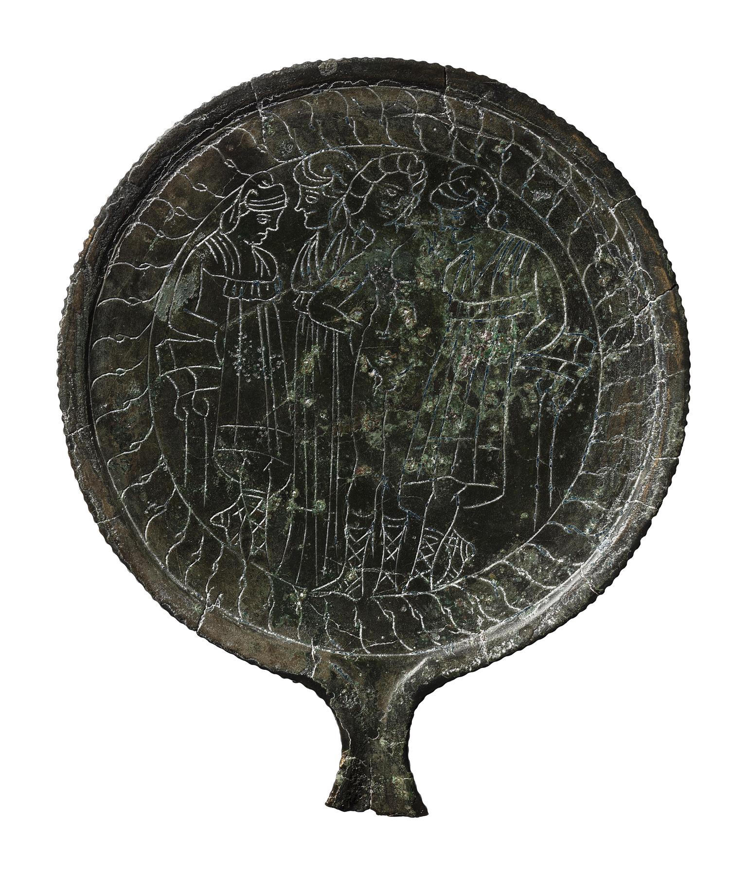 Spejl med Paris, Helena og dioskurerne Castor og Pollux, H2163