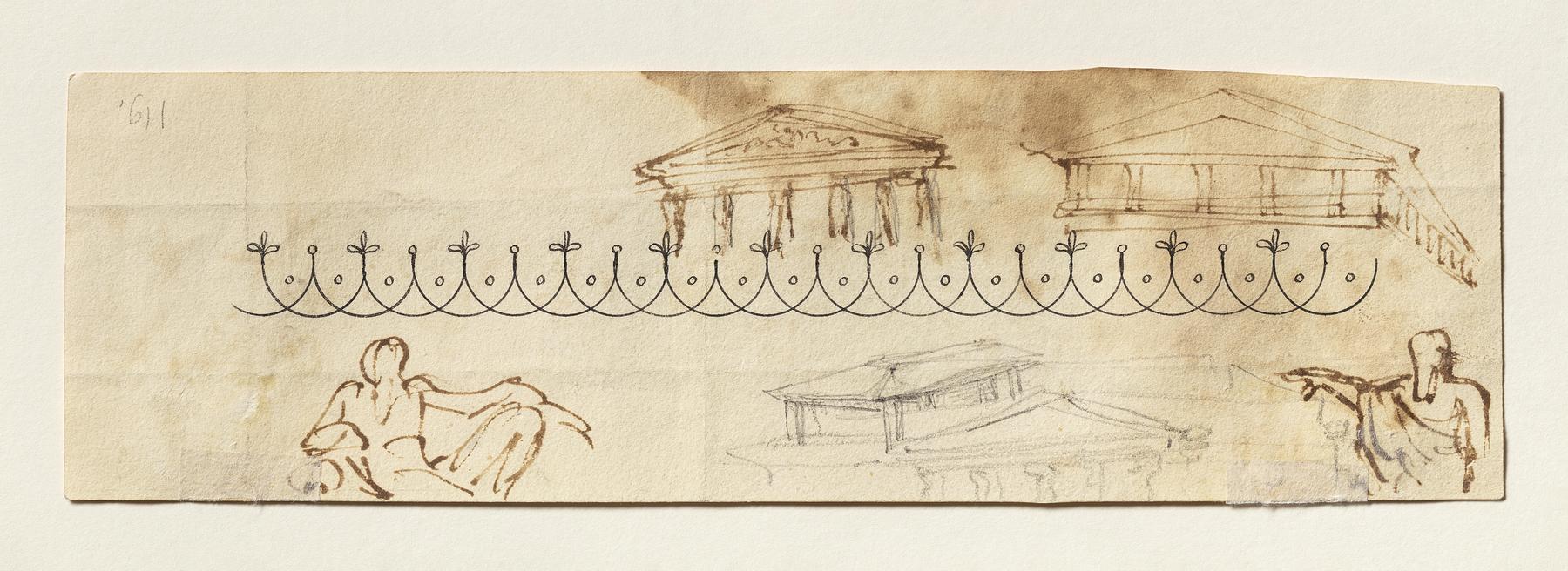 Arkitekturskitser. Flodguder, C119v