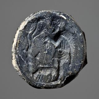 I1143 Shepherd with two sheep