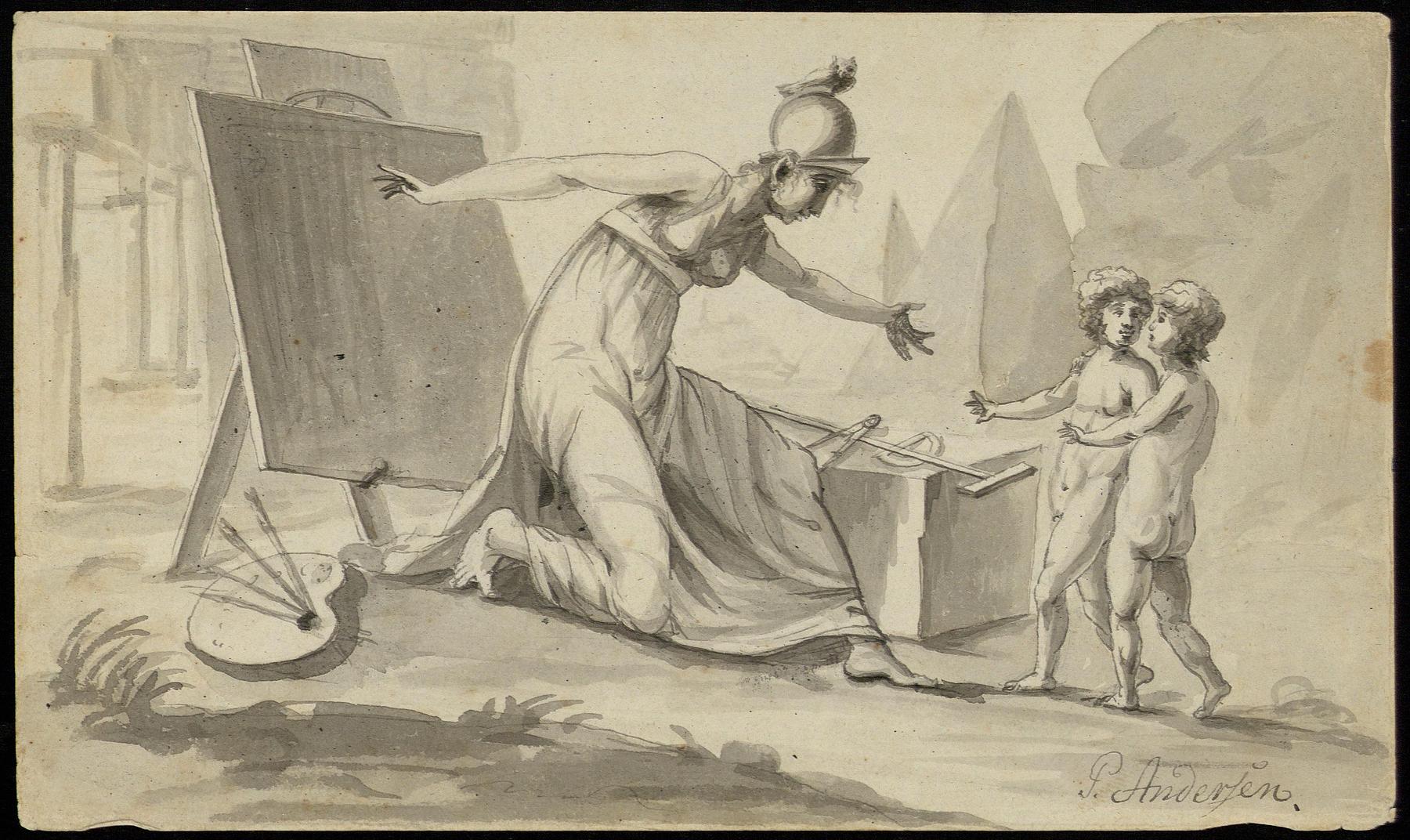 Minerva som Malerkunstens og Arkitekturens beskytter, N261,12