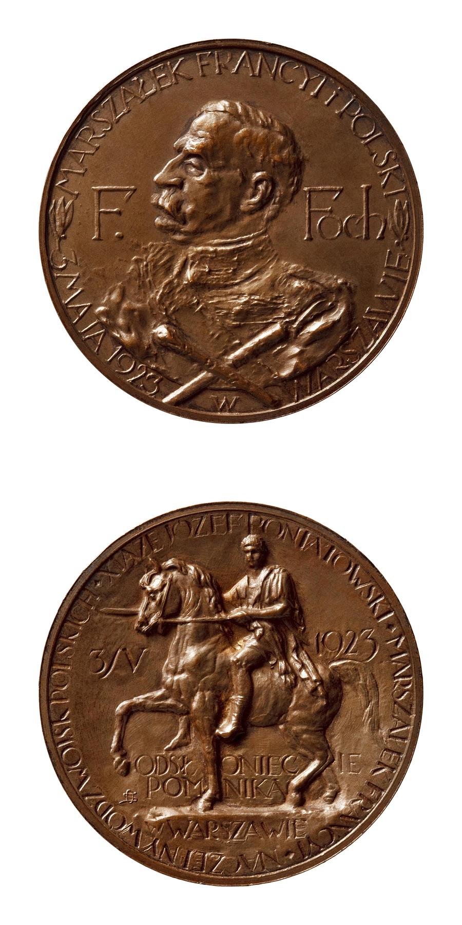 Medaljens forside: Marskal Ferdinand Foch. Medaljens bagside: Józef Poniatowski, F149