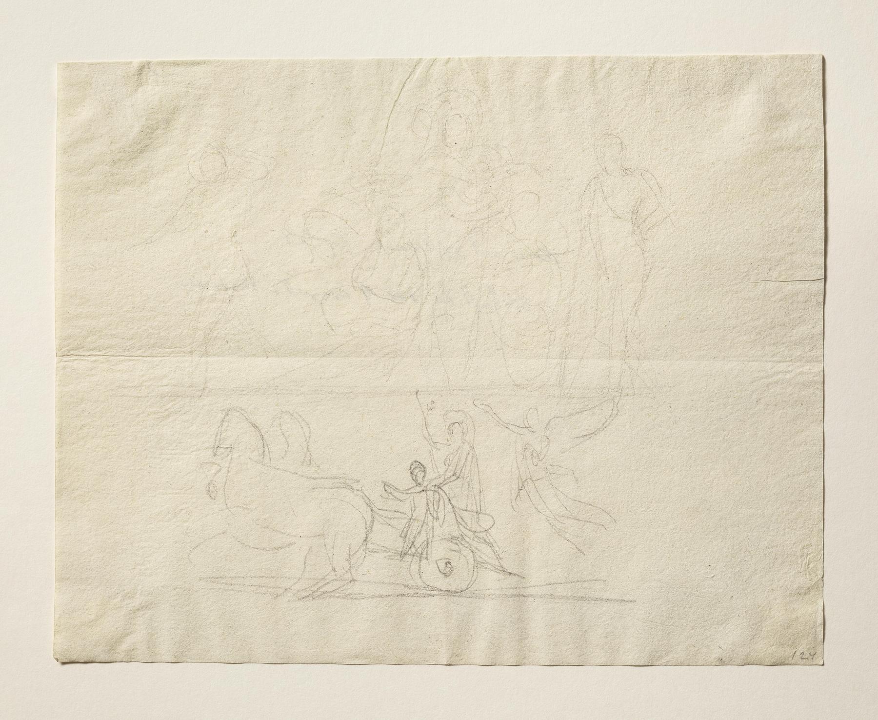 Alexander den Store på triumfvognen. Minerva tilkender Odysseus den faldne Achilleus' våben, C124
