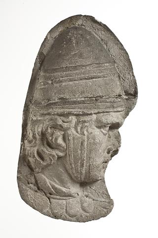 L333d Heads of Sarmatian horsemen wearing conical helmets