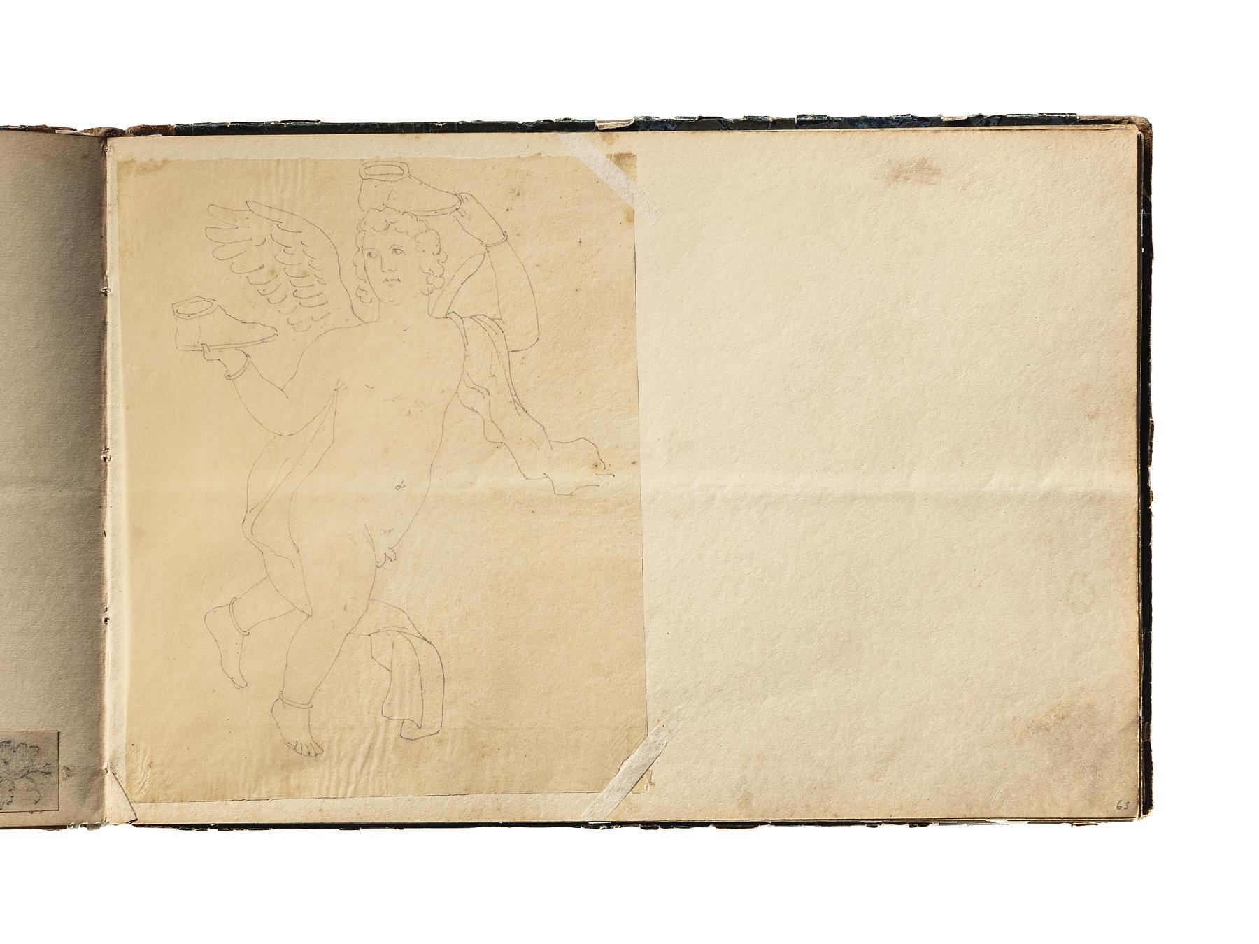 Flyvende Amorin med sko i hænderne, D1827,63