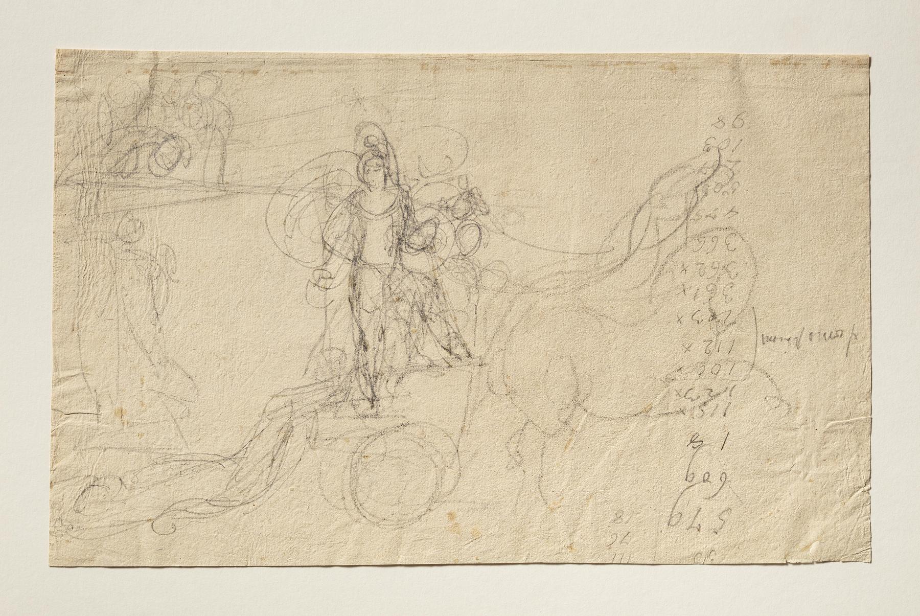Achilles Drags Hector's Body Behind His Chariot, and other sketches, C27