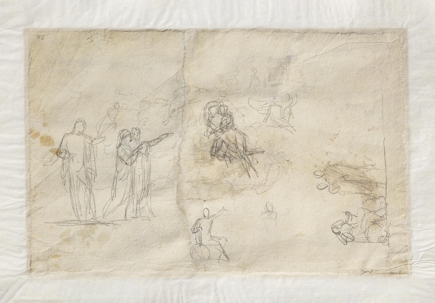 Virgil with Dante. Diogenes. Baptismal Font, C26v