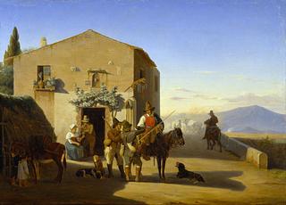 B292 Roman Peasants Outside the Osteria at Ponte Mammolo