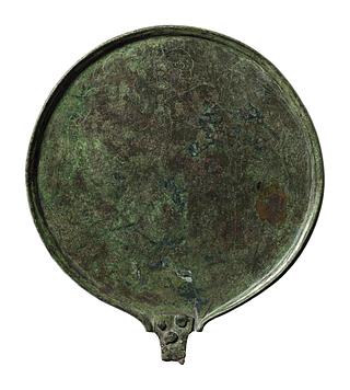 H2168 Mirror with warrior, winged goddess, and Hermes/Turms