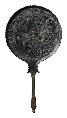 H2170 Spejl med Achilleus, Thetis, Athene og Automedon