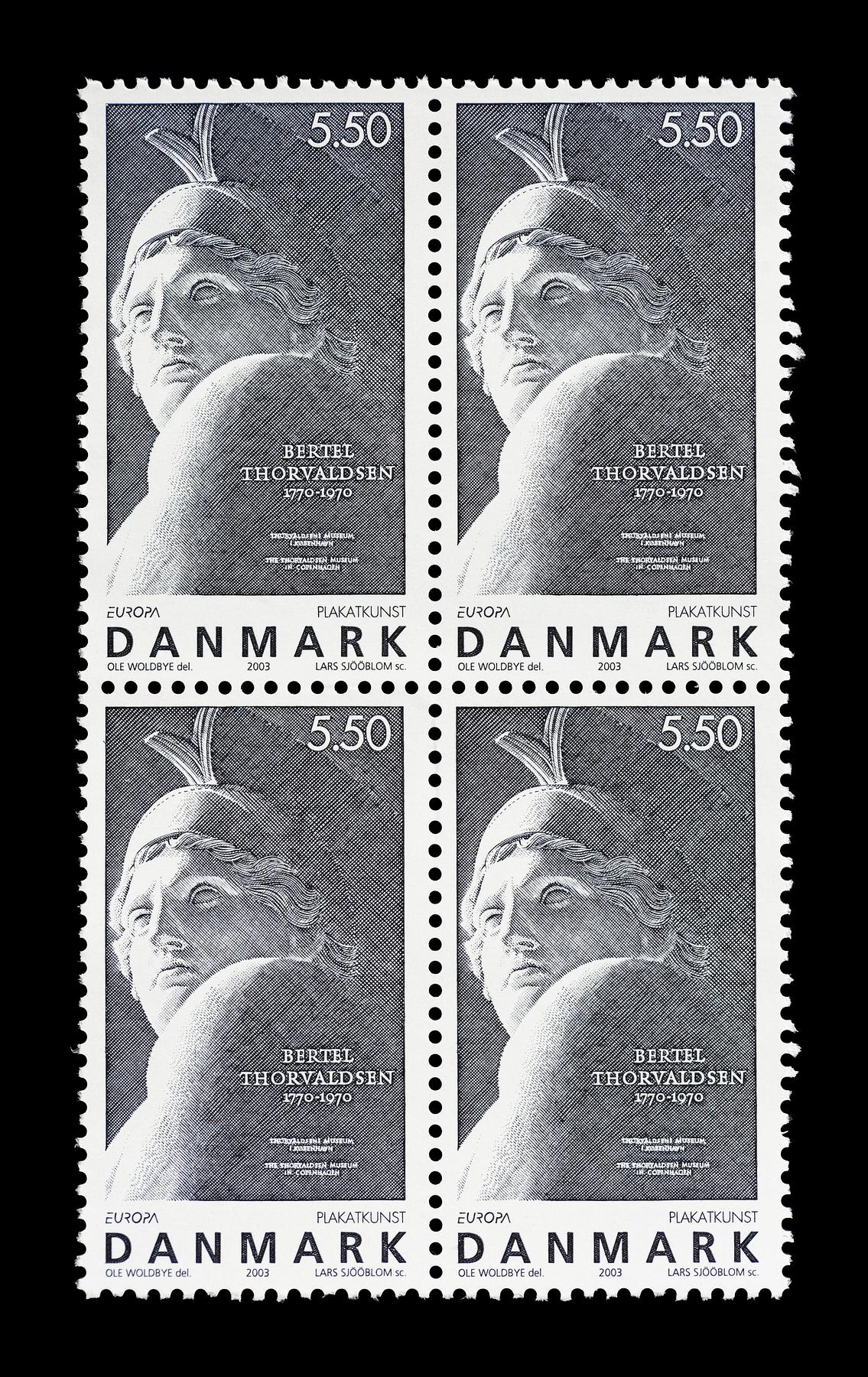 Block of four stamps featuring Thorvaldsen's Jason with the Golden Fleece, E2381