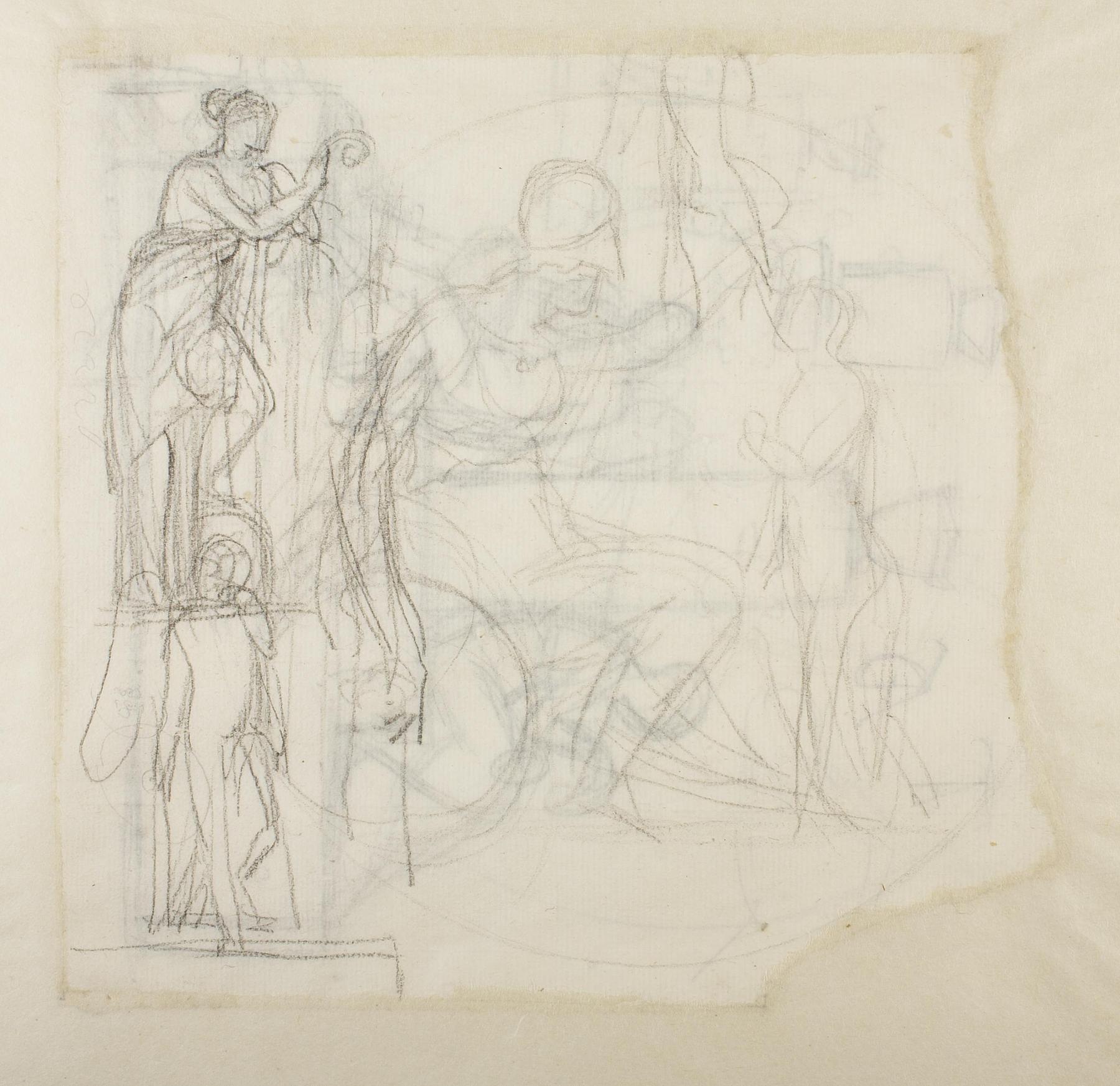 Nemesis. Minerva and the Human Being Created by Prometheus. The Genius of Death, C71v