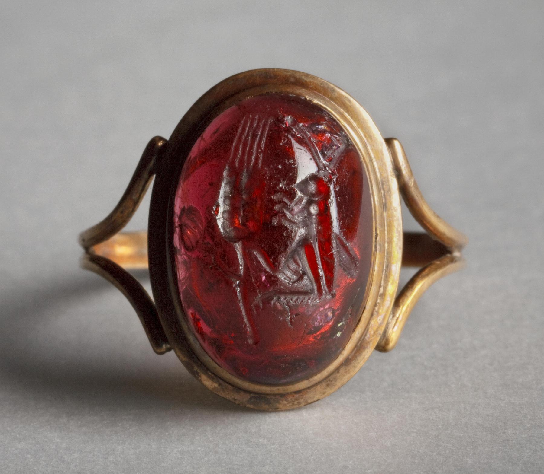 Græshoppe på kornaks og valmuestængel med frøkapsel, I176