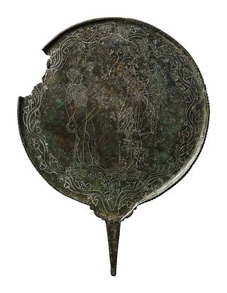 H2172 Spejl med en yngling og en ung pige